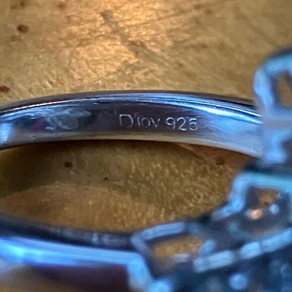 Natural Blue Apatite Moissanite Sterling Silver Starfish Ring Size 5 - Picture 6 of 9